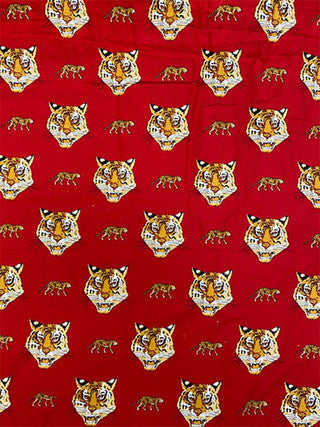 Buy Red Tiger Head Feni Isi Agu Fabric in USA
