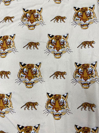 Buy White Tiger Head Feni Isi Agu Fabric in USA