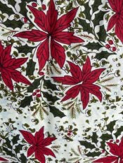 Red Poinsettias in African Print Fabric