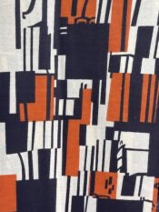 Black and Orange Rectangle Patterned African Print Fabric