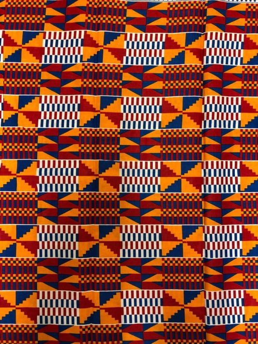 Orange-patterned Kente Print
