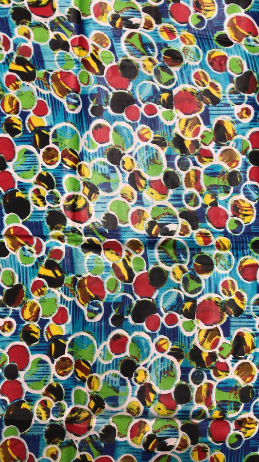 Red, Blue and Green African Print
