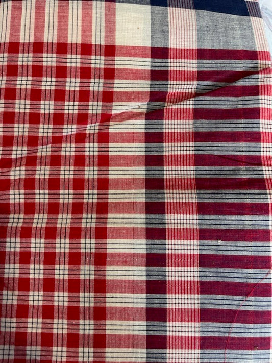 Shop Red Black Cream Plain George Fabric in USA