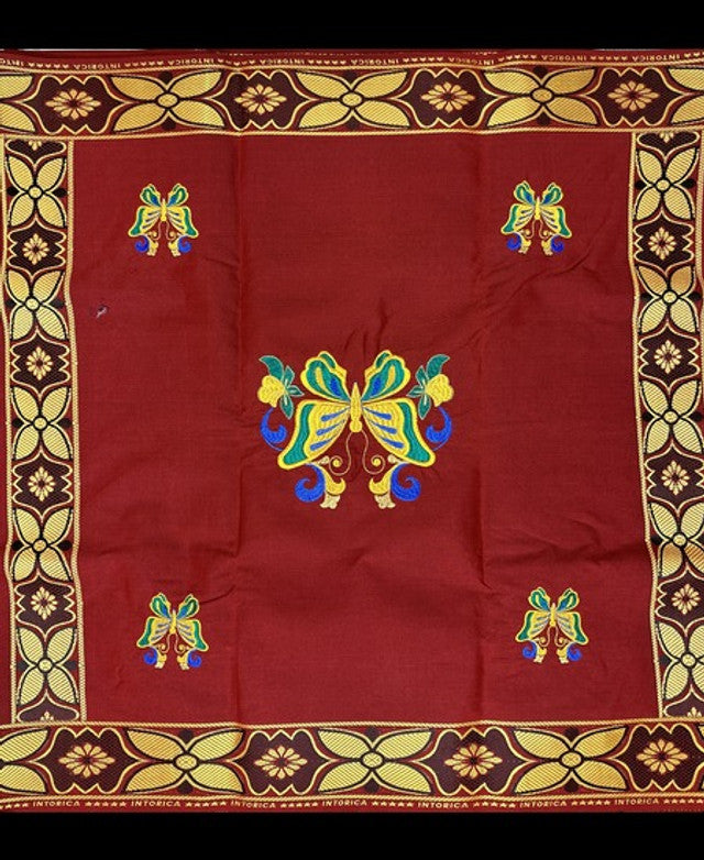 Quality Red Embroidered George