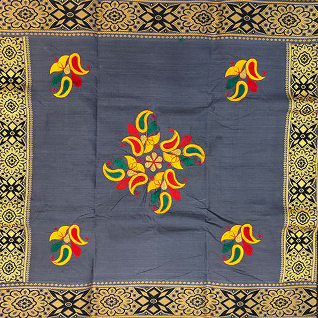 Grey Embroidered George Fabric in the USA