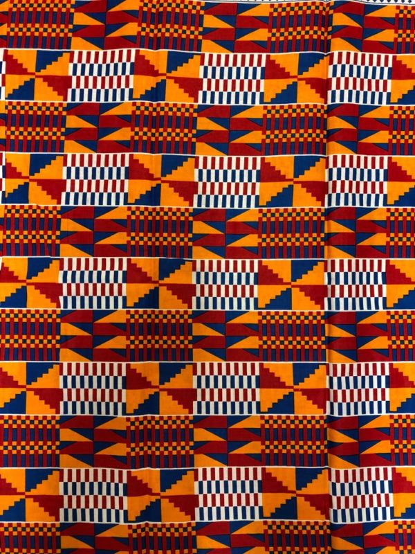 Orange-patterned Kente Print