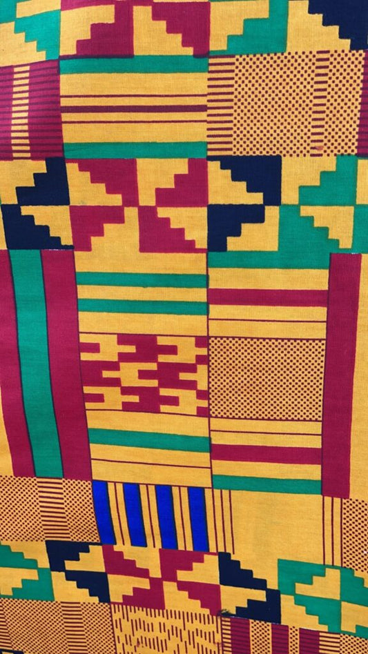 Authentic Yellow Kente Fabric in the USA