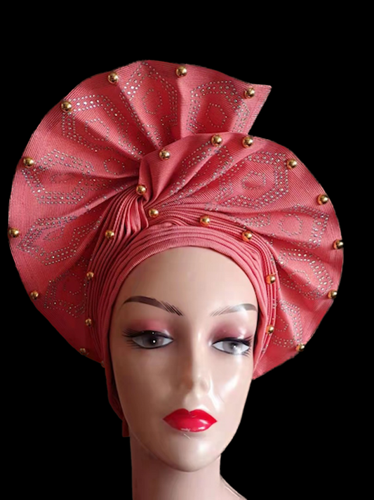 Coral Autogele Head Tie