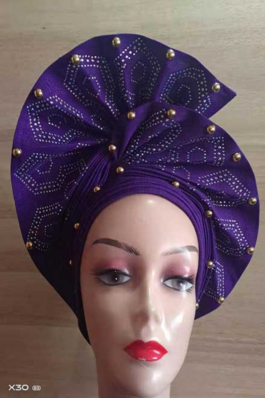 Indigo Fan Autogele Head Wrap