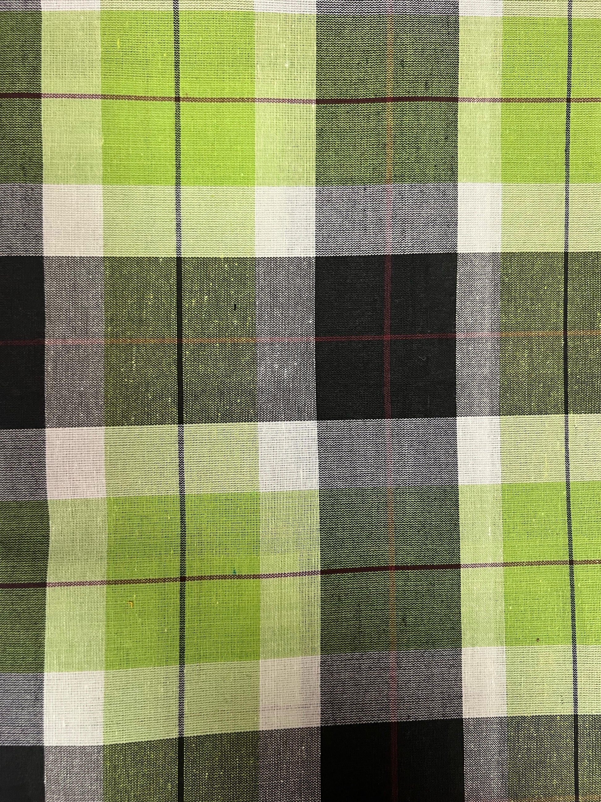 Shop Black Green Plain George Fabric in USA