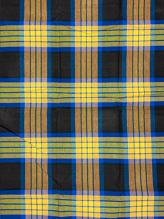 Shop Blue Yellow Black Plain George Fabric in USA